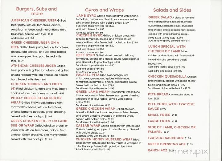 Alberto's Greek Food - Lumberton, NC menu_pic