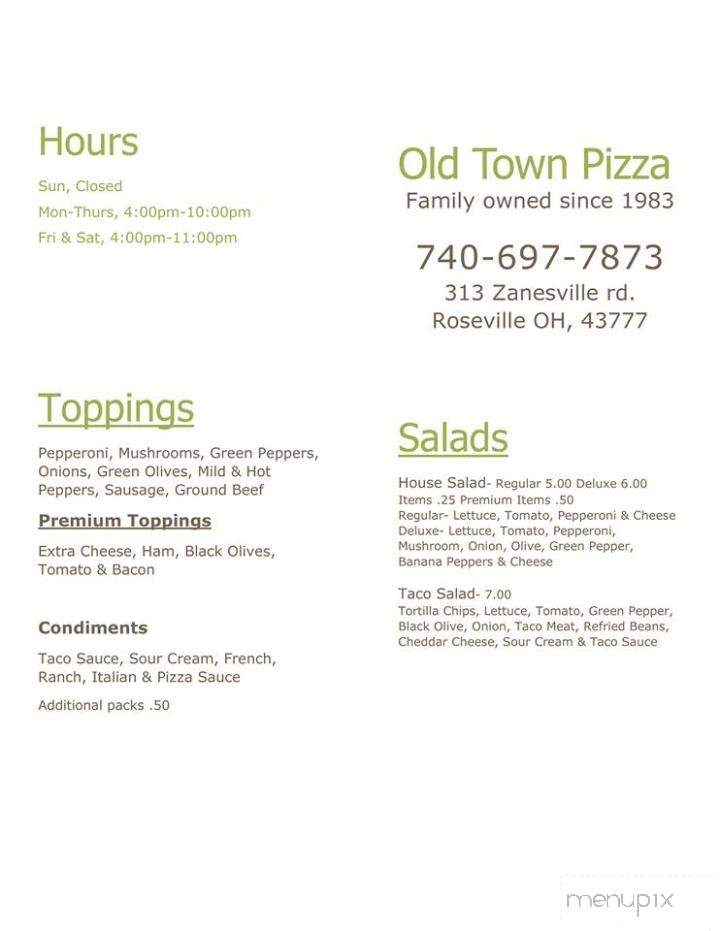 Old Town Pizza - Roseville, OH