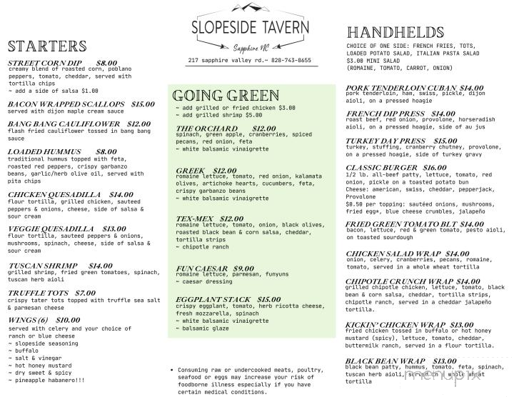 SlopeSide Tavern - Sapphire, NC