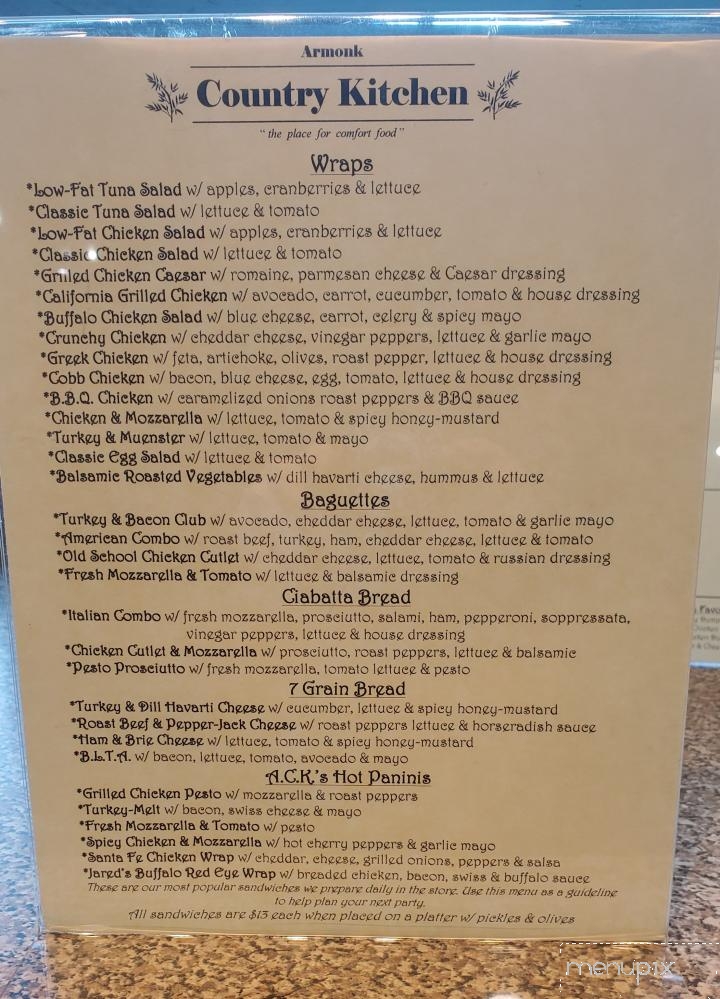Armonk Country Kitchen - Armonk, NY menu_pic