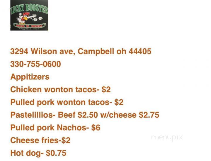 Lucky Rooster - Campbell, OH menu_pic