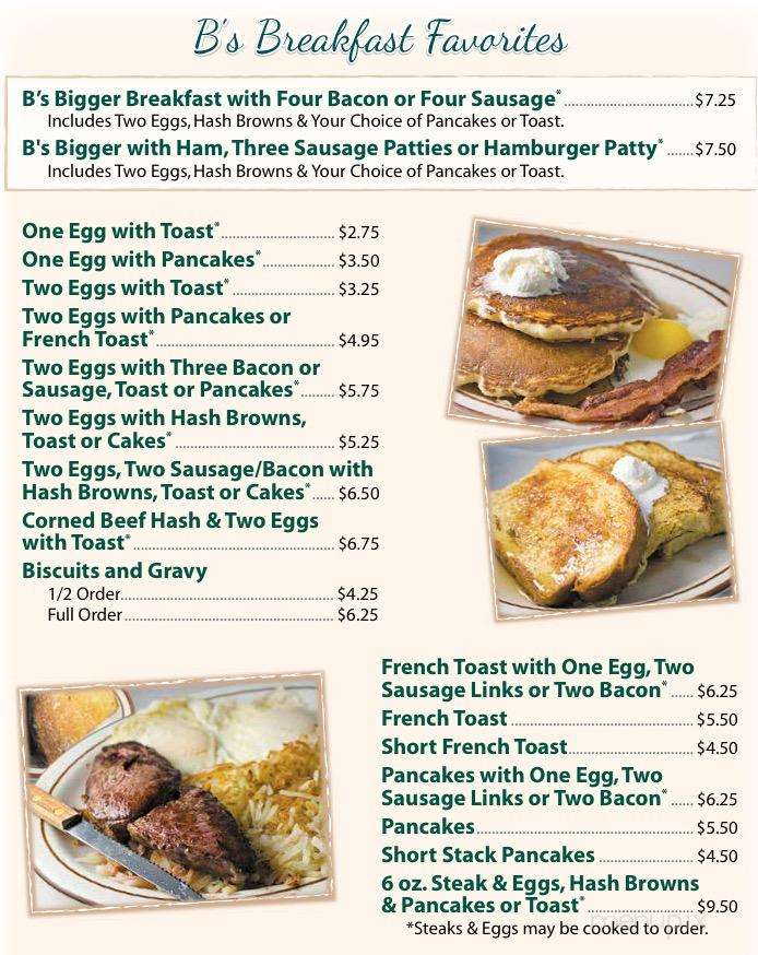 B's Country Cafe - Iron Mountain, MI menu_pic