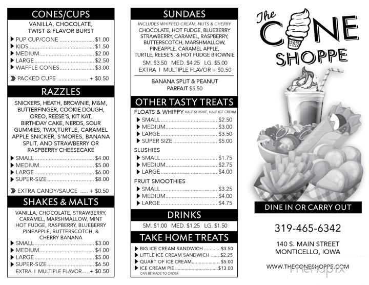Cone Shoppe - Monticello, IA menu_pic