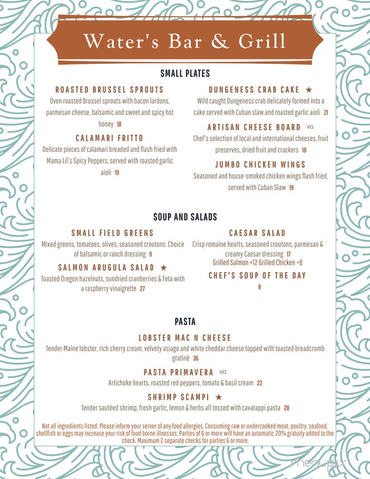 Waters Bar & Grill (Embassy Suites) - Portland, OR menu_pic