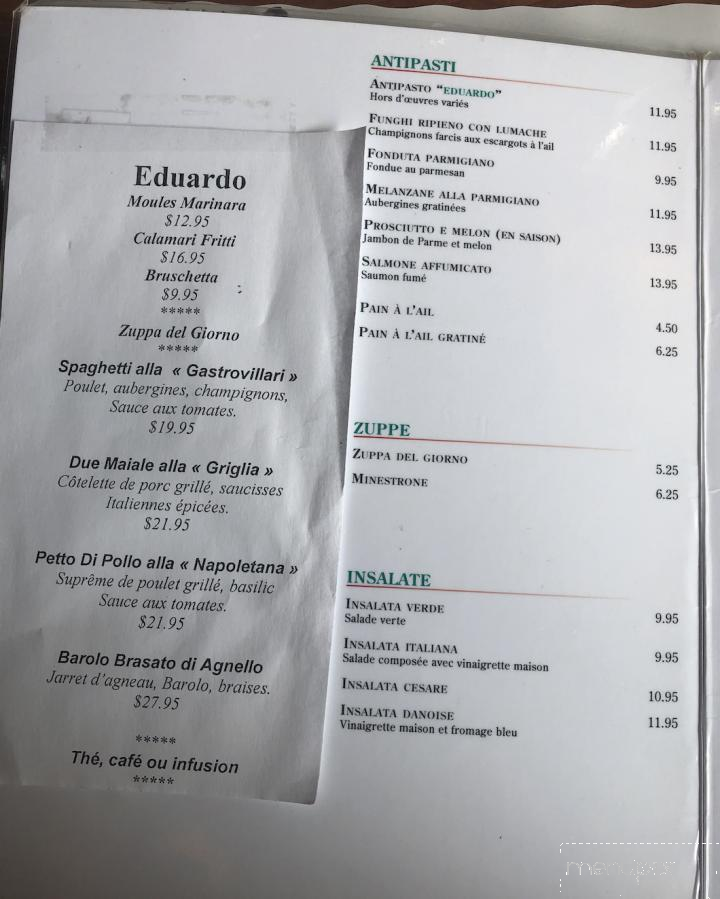 Restaurant Eduardo Duluth - Montreal, QC menu_pic