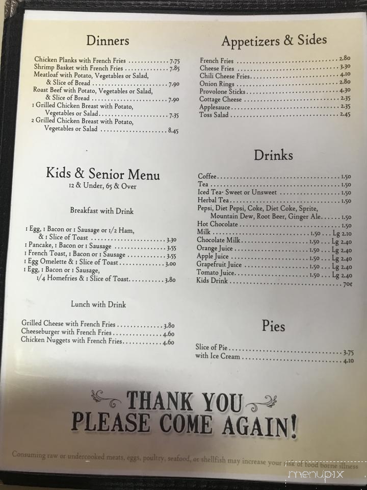 Carla's Diner - Ellwood City, PA menu_pic