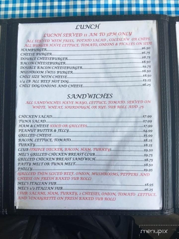 Mel's Diner - Beatty, NV menu_pic