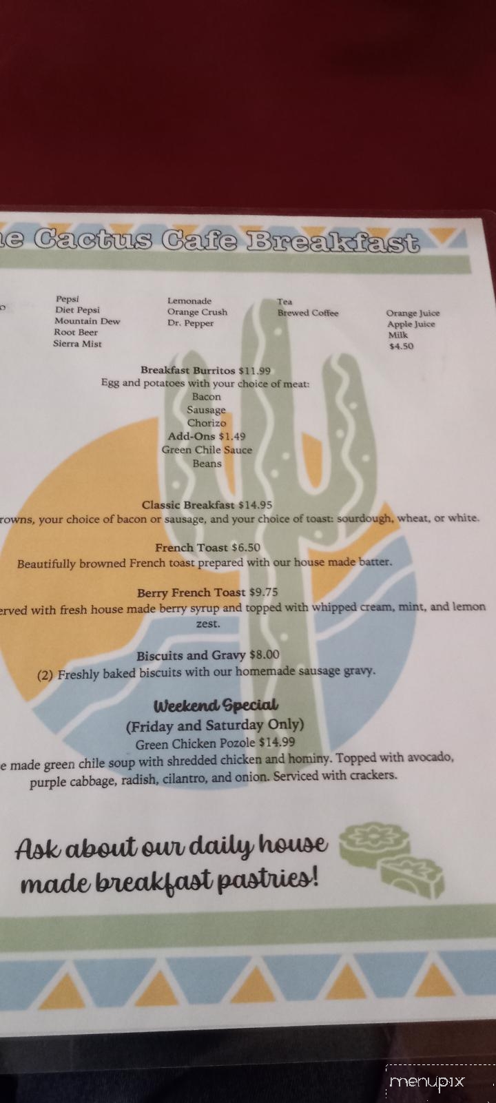 Cactus Cafe - Carlsbad, NM menu_pic