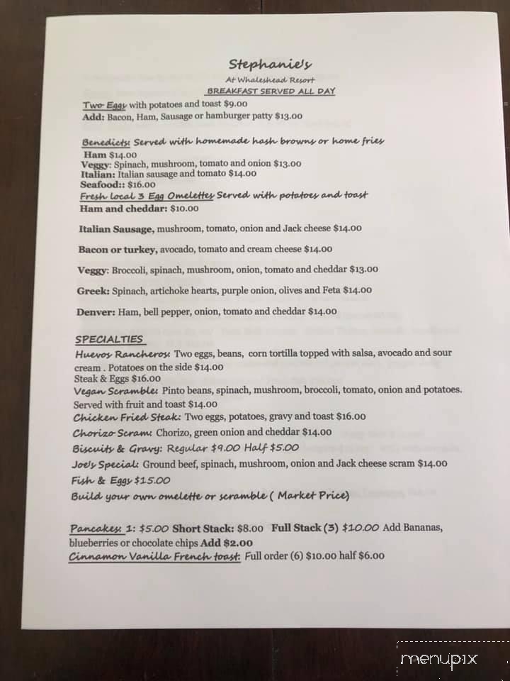Stephanie's Restaurant - Brookings, OR menu_pic