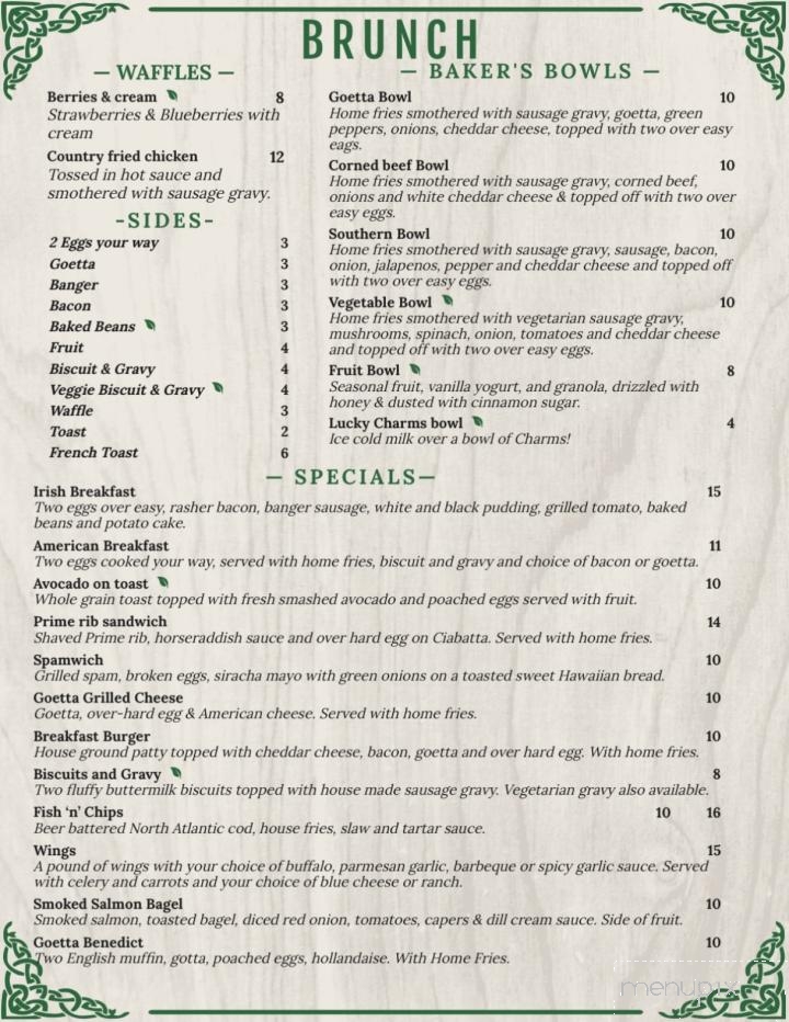 Molly Malone's Irish Pub & Restaurant - Covington, KY menu_pic