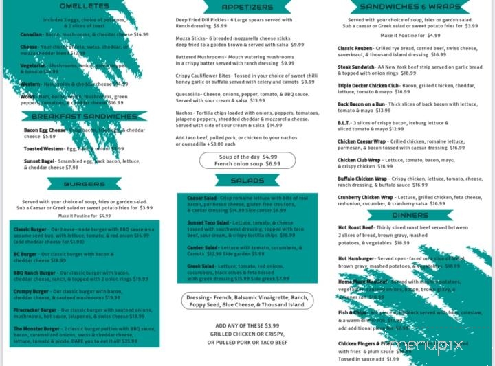 Sunset Diner - Saint Mary's, ON menu_pic