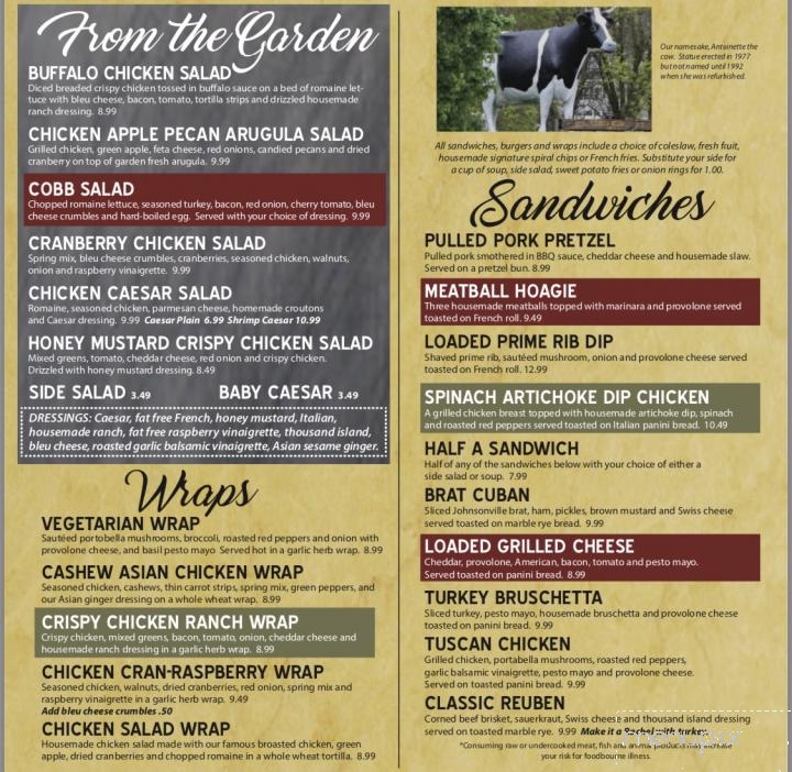 Antoinette's & Antonio's - Plymouth, WI menu_pic