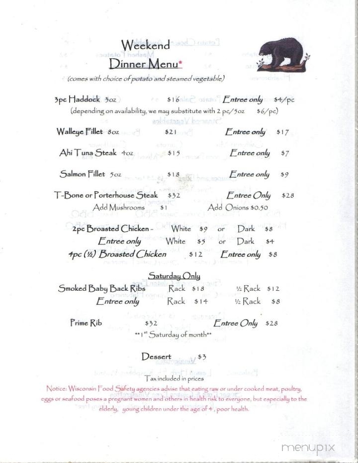 Jumpers River Bear's Den - Jump River, WI menu_pic