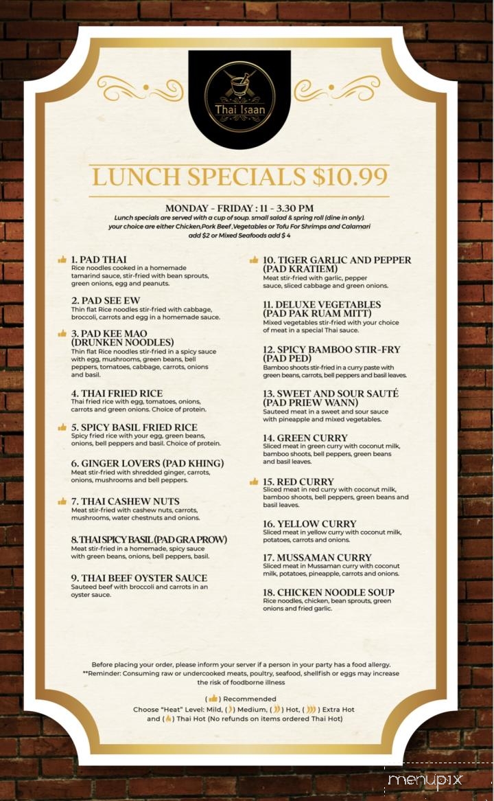 Thai Isaan - Westfield, IN menu_pic