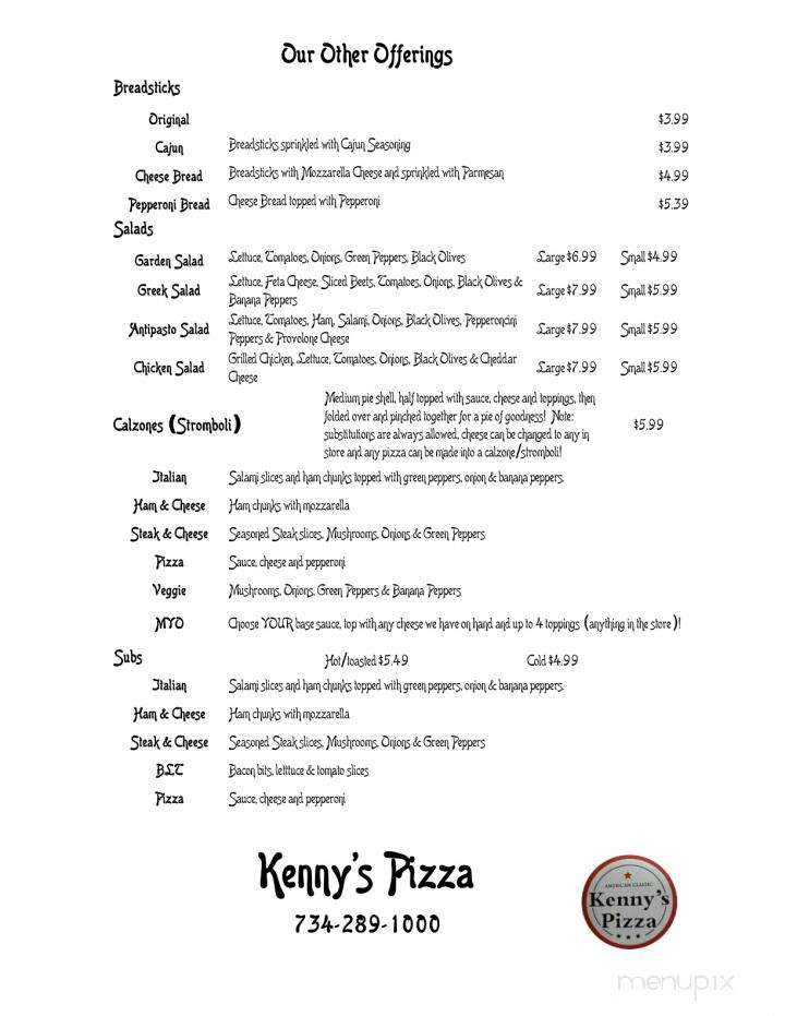 Kenny's Pizza  - Monroe , MI