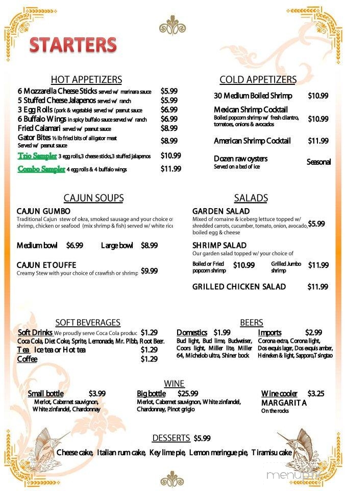 Bayside Seafood - Port Lavaca, TX menu_pic