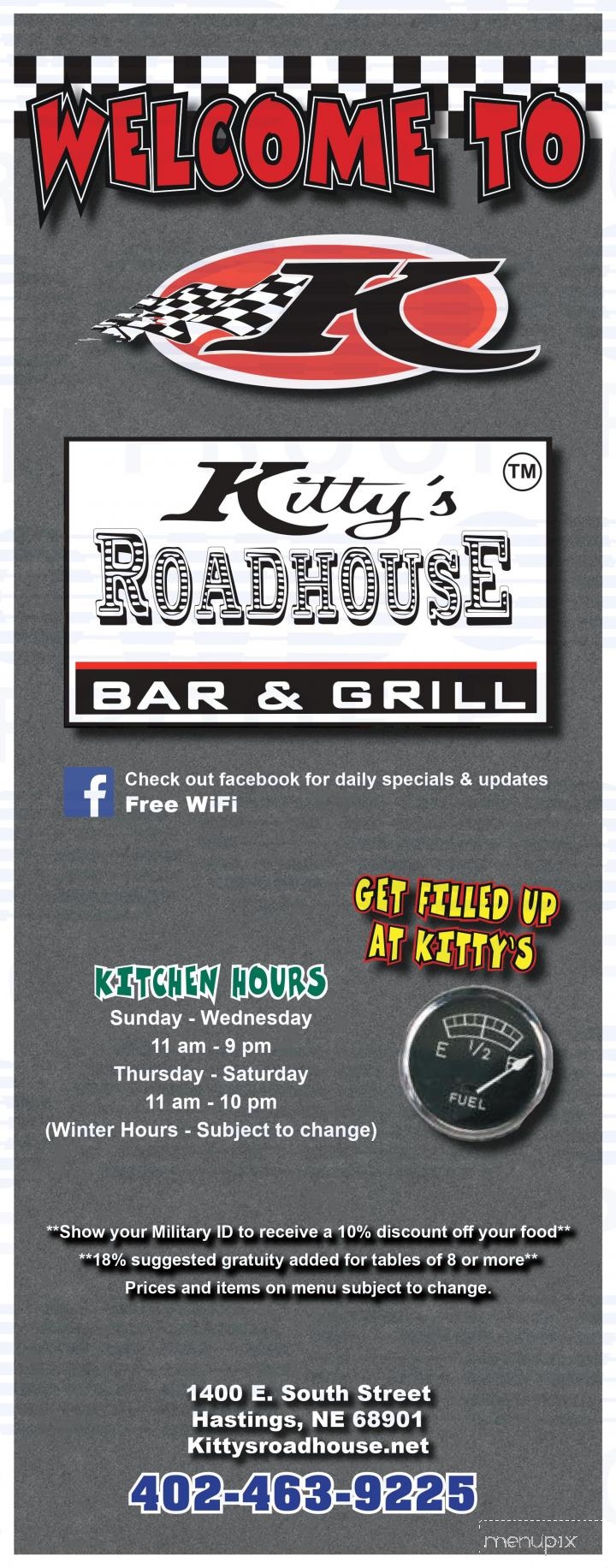 Kitty's Roadhouse - Hastings, NE menu_pic
