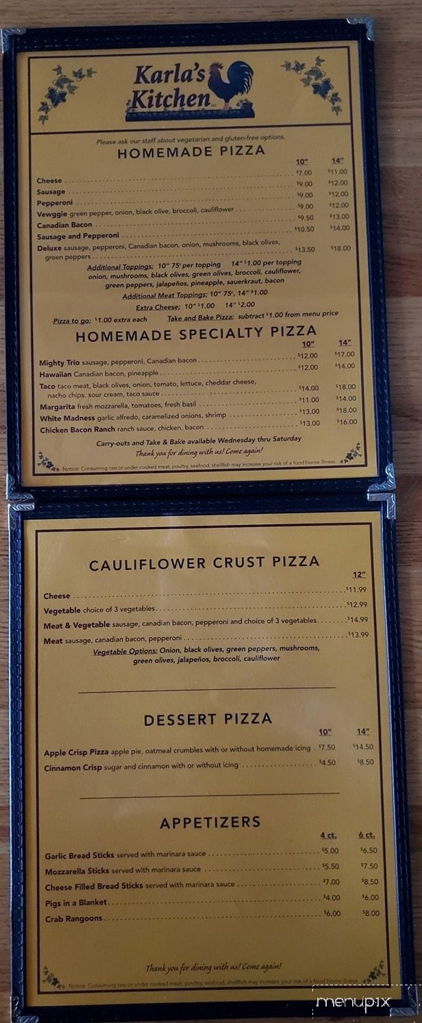 Karla's Kitchen - Lancaster, WI menu_pic