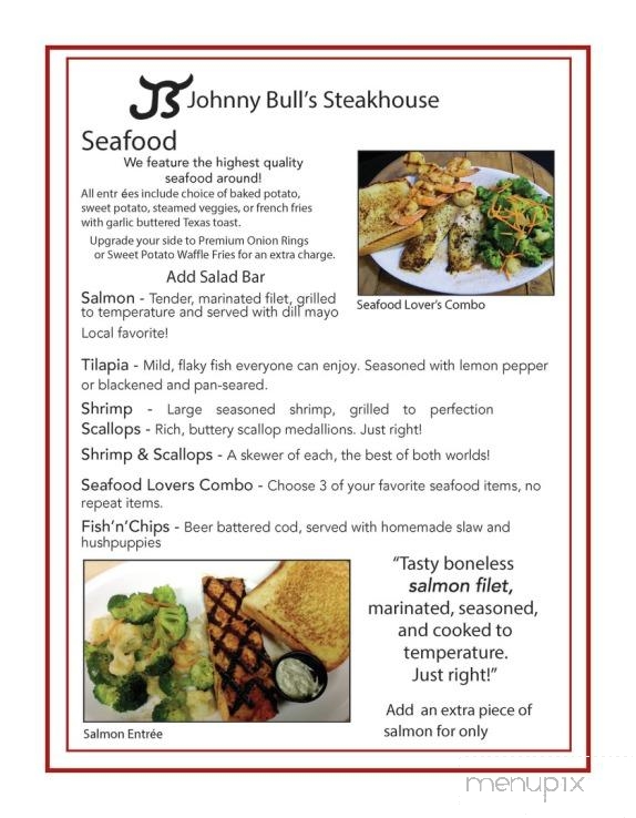 Johnny Bull's SteakHouse - Louisburg, NC menu_pic