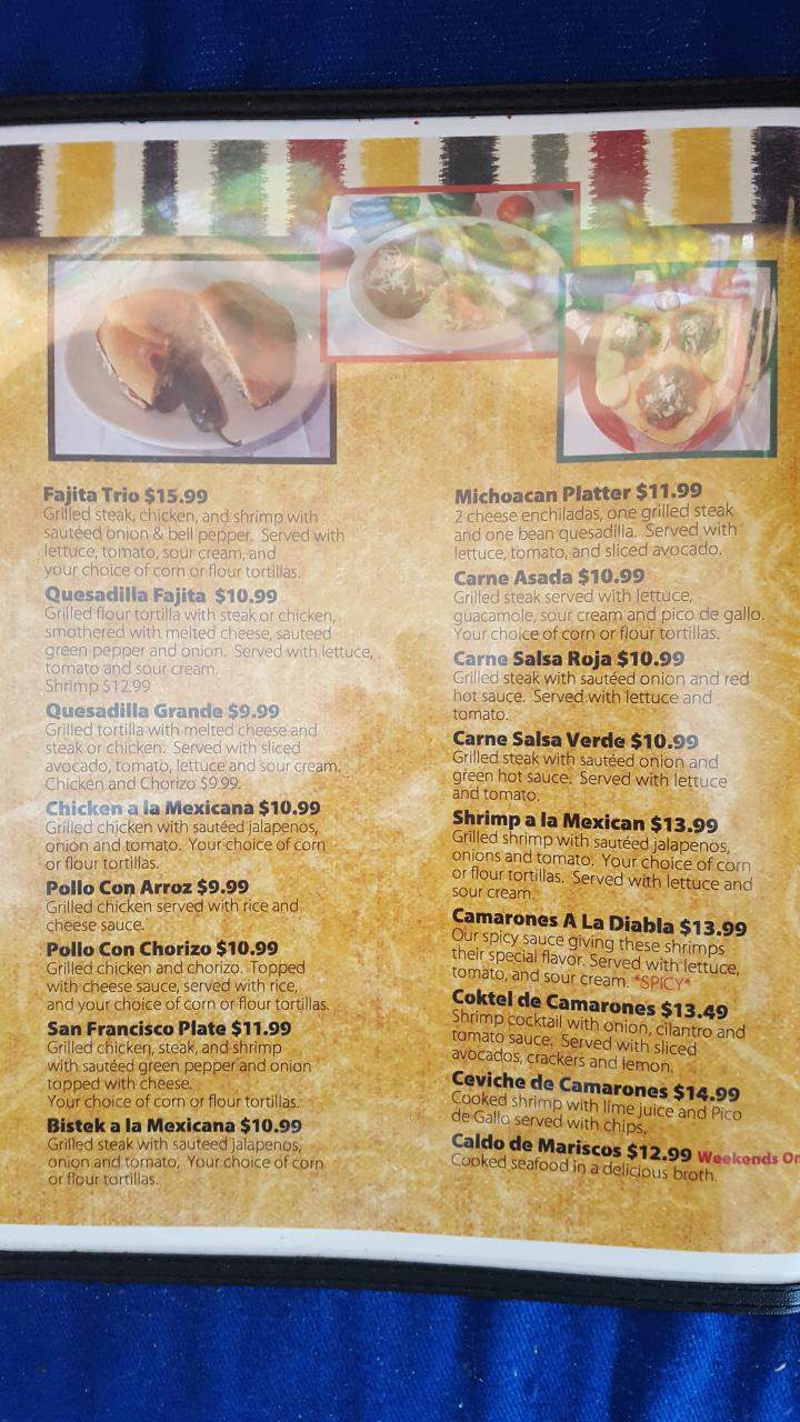 Taqueria San Francisco #2 - Battle Creek, MI menu_pic