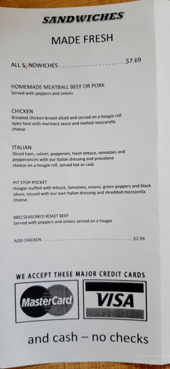 Pit Stop Pizza - Overgaard, AZ menu_pic
