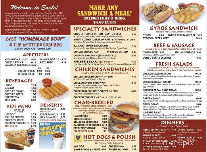 Eagle Restaurant - Downers Grove, IL menu_pic