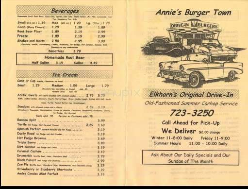 Annie's Burger Town - Elkhorn, WI