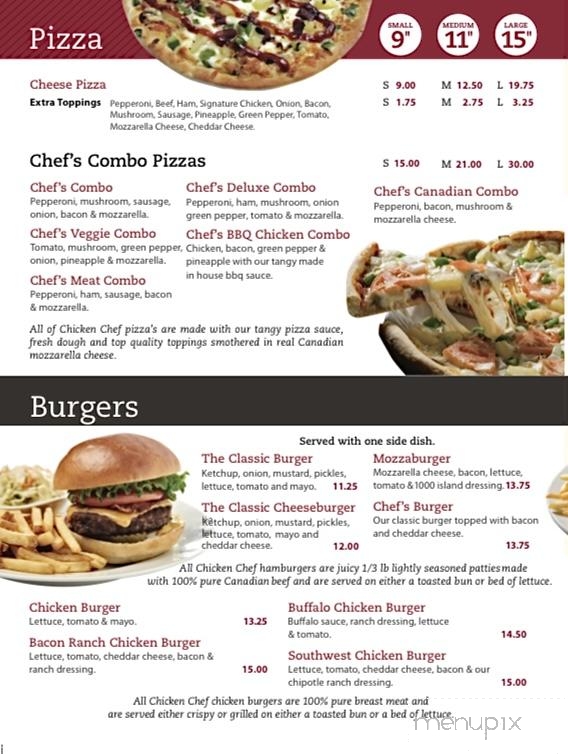 Chicken Chef - Morden, MB menu_pic