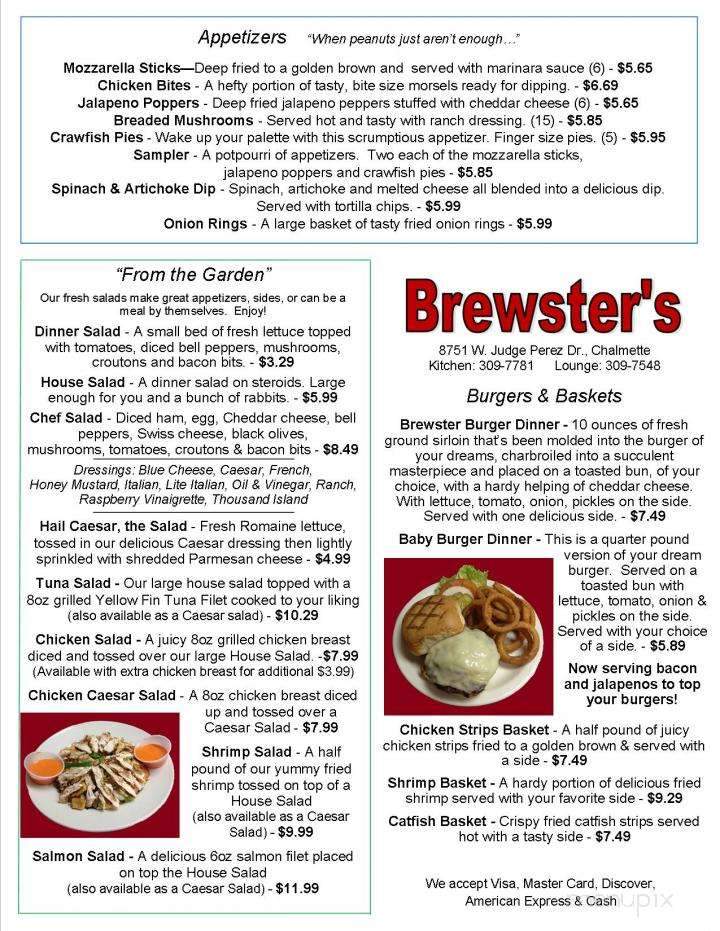 Brewster's Restaurant - Chalmette, LA menu_pic
