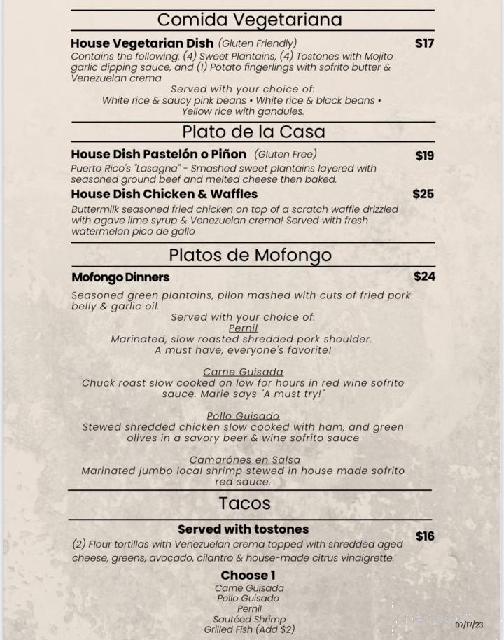 La Familia Latin Cuisine Restaurant - Edgewater, FL menu_pic