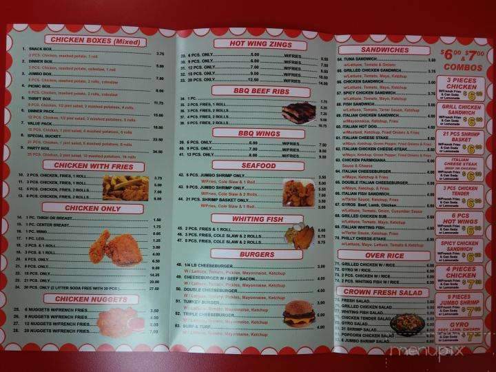 Crown Fried Chicken - Belleville, NJ menu_pic