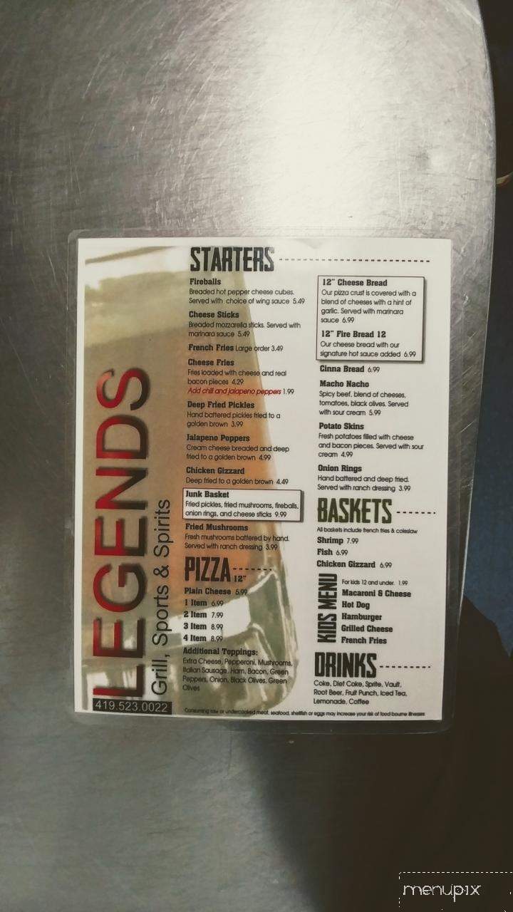 Legends Gss - Ottawa, OH menu_pic