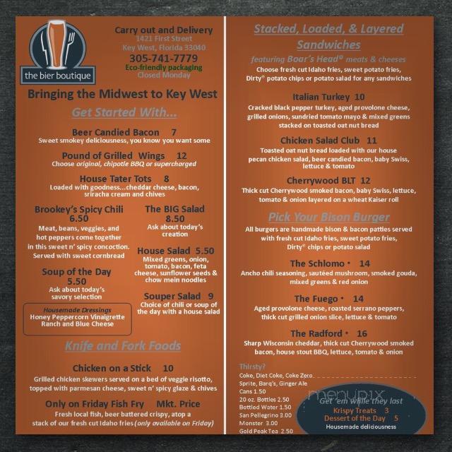 The Bier Boutique - Key West, FL menu_pic