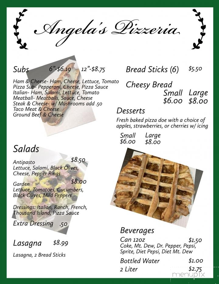 Angela’s pizza - Rockwood, MI menu_pic