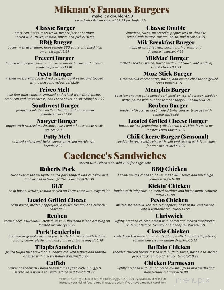 Miknan's Main Street Pub - Fayette, MO menu_pic