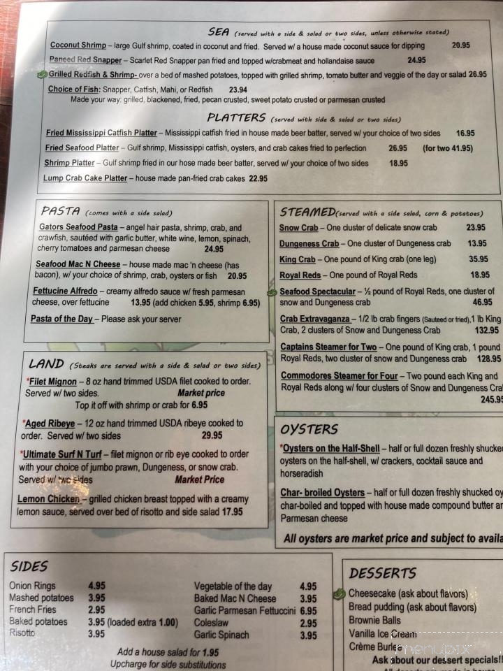Lazy Gator Sports Bar and Steamer - Diamondhead, MS menu_pic