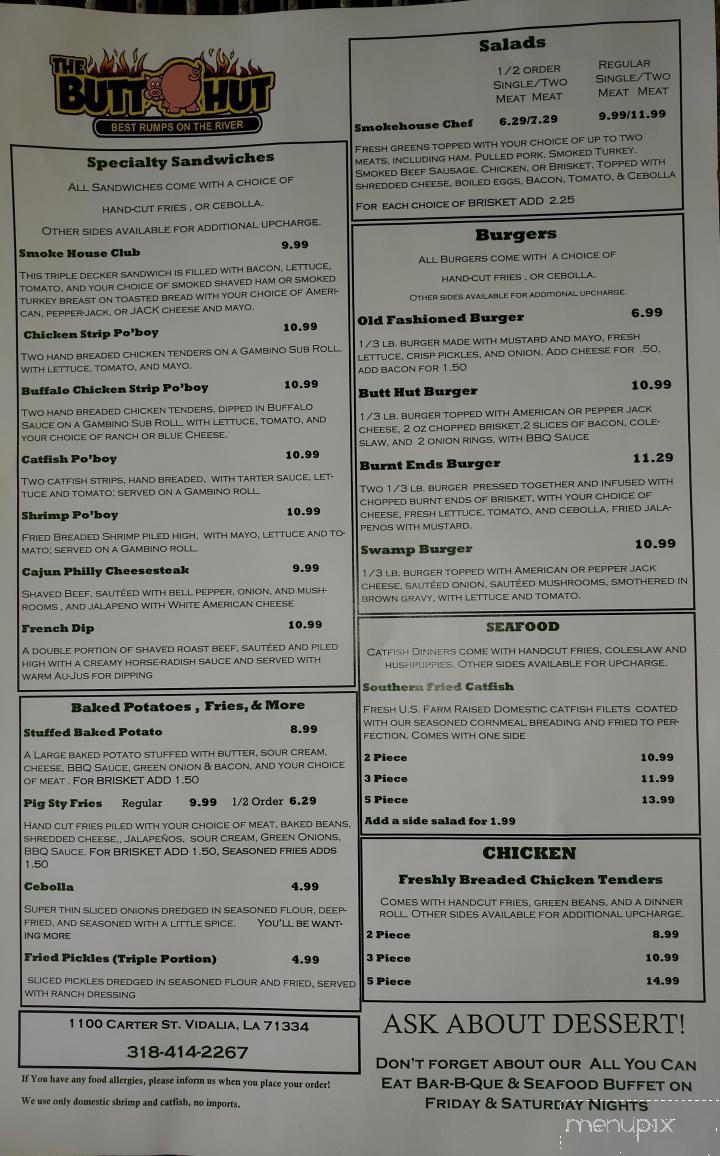 Butt Hut - Vidalia, LA menu_pic