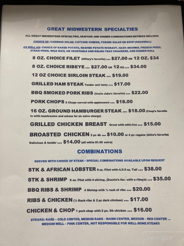 Kall Inn Supper Club - Hazel Green, WI menu_pic