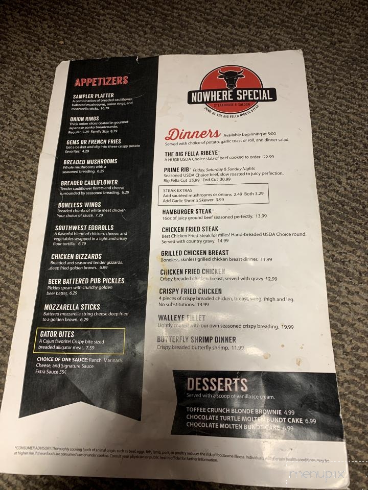 Nowhere Special - Linwood, NE menu_pic