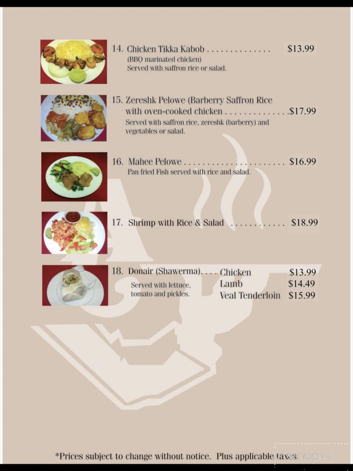 Afghan Cuisine - Regina, SK menu_pic
