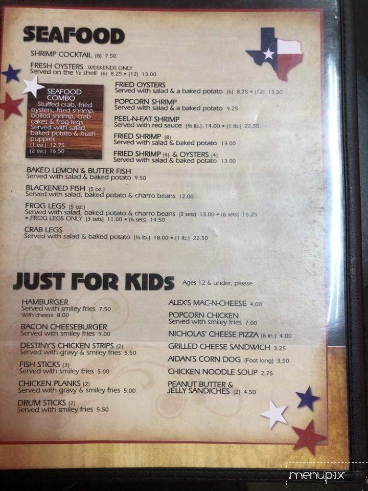 Mary's Cafe - Strawn, TX menu_pic