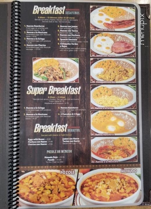 Casa Jimenez - Glendora, CA menu_pic