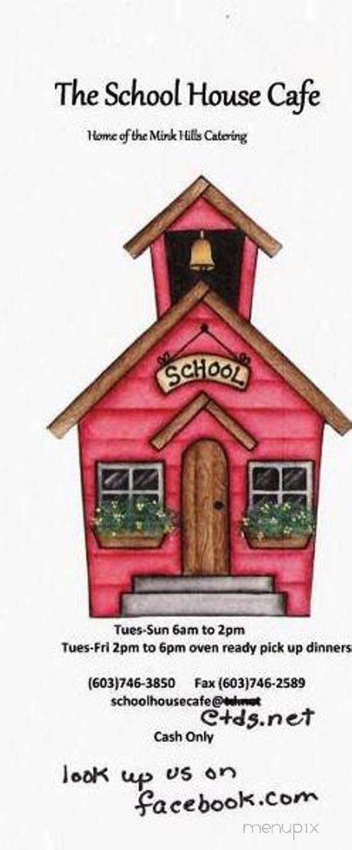 School House Cafe - Warner, NH menu_pic