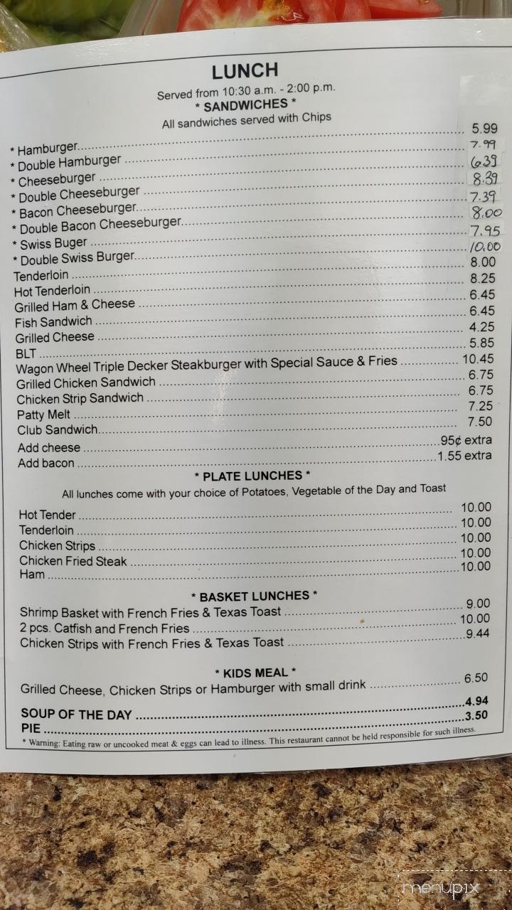 Wagon Wheel Cafe - Windsor, MO menu_pic