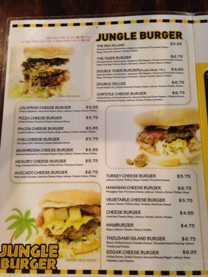Online Menu of Jungle Burger, Terrell, TX