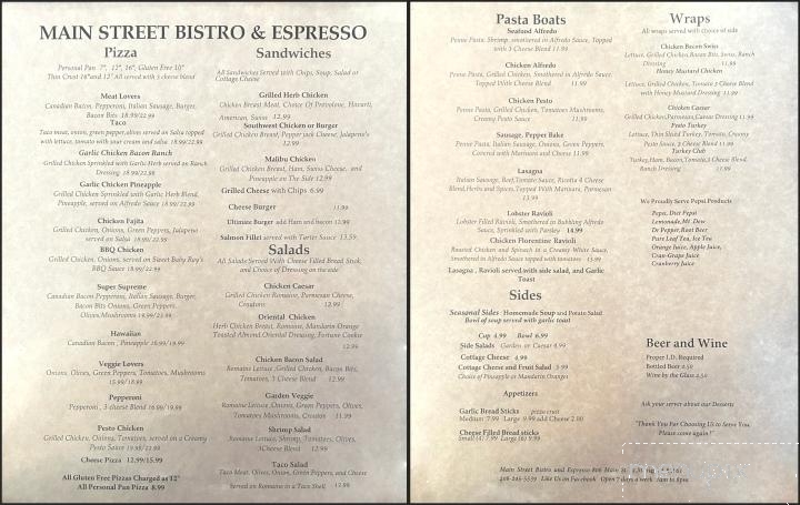 Main Street Bistro and Espresso - St Maries, ID menu_pic