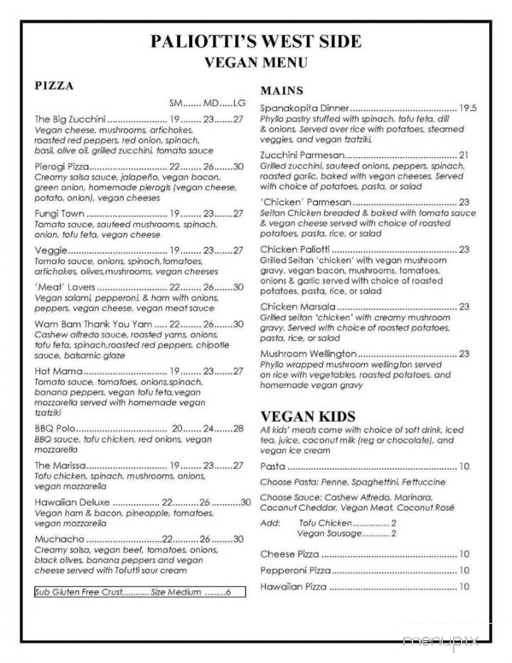 Paliottis Westside - Maple Ridge, BC menu_pic