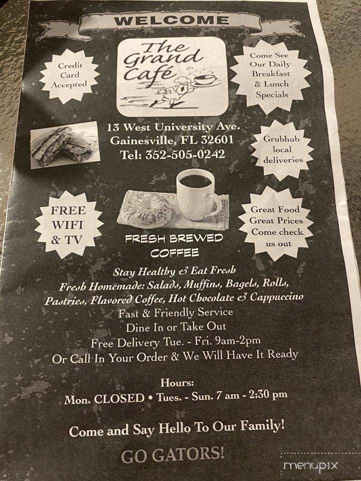 The Grand Cafe - Gainesville, FL menu_pic