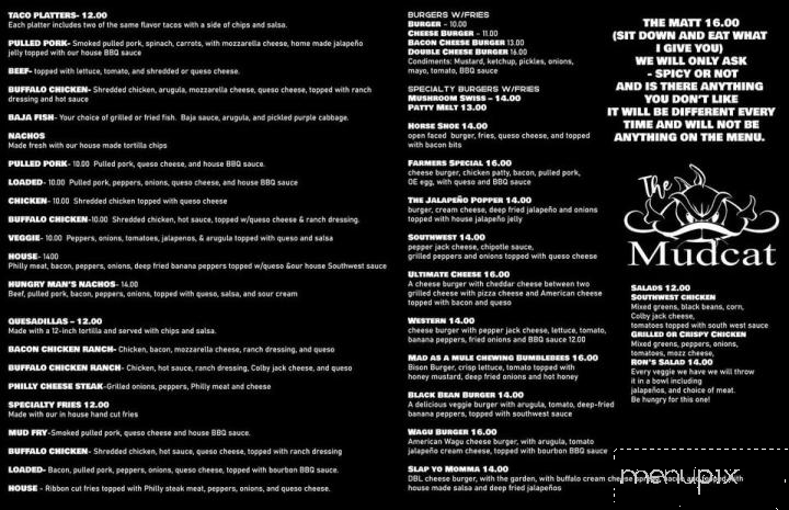 Mudcat Coffee House - Oak Ridge, MO menu_pic