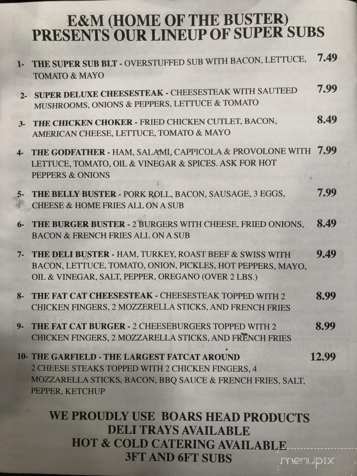 E & M Convenience Stop & Deli - Raritan, NJ menu_pic